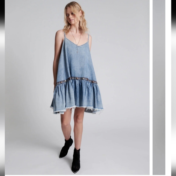 One Teaspoon Oversized ICONIC HOLLYWOOD HILLS DENIM DRESS XXS - Picture 1 of 9